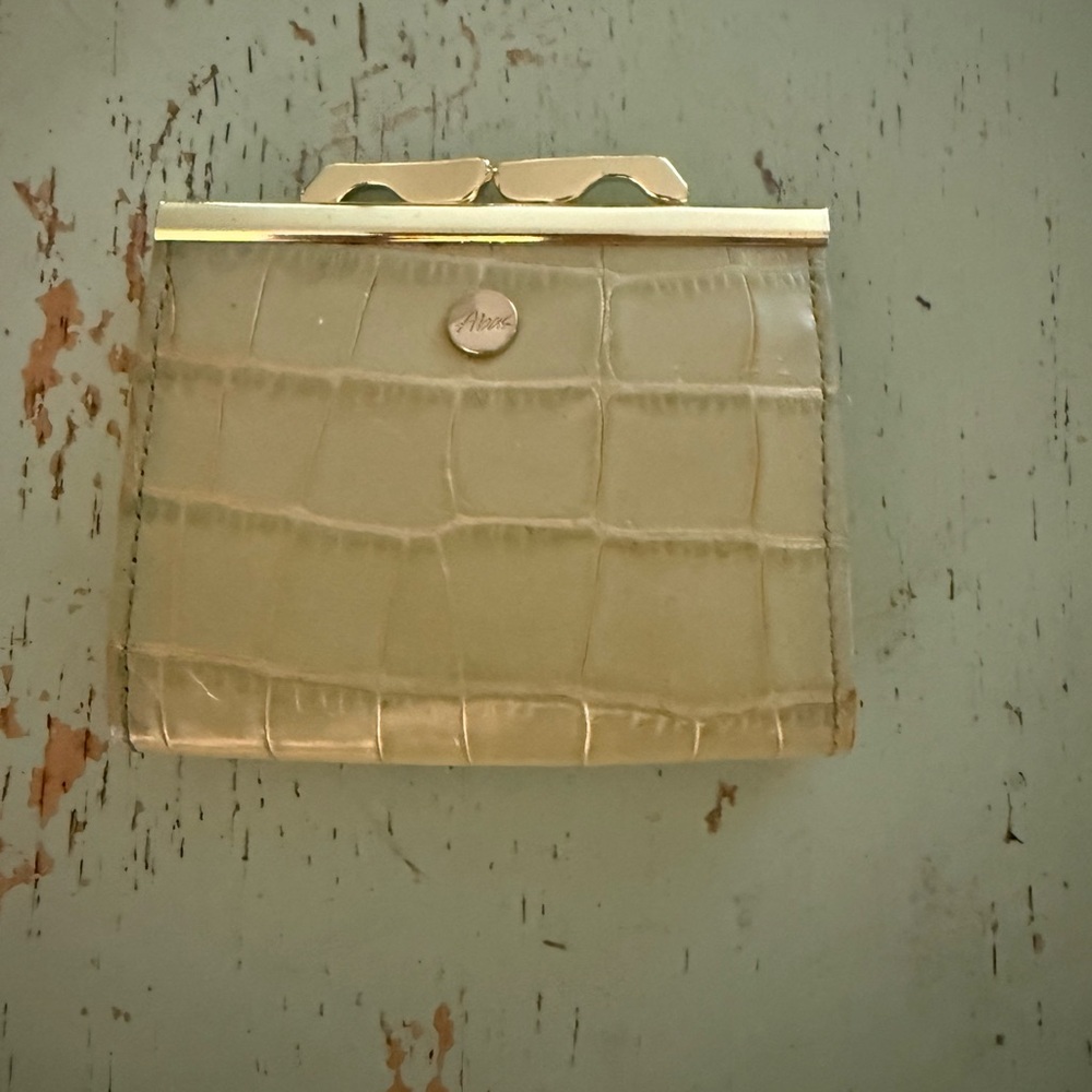 Vintage Abas Gold Crocodile-Embossed wallet